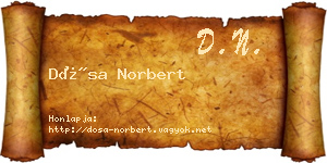 Dósa Norbert névjegykártya